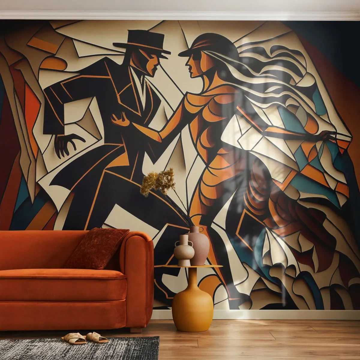 Papier Peint Photo Standard Eco - Danse de passion et de volupté - Cubisme, Danse, Couple - 150x105 cm