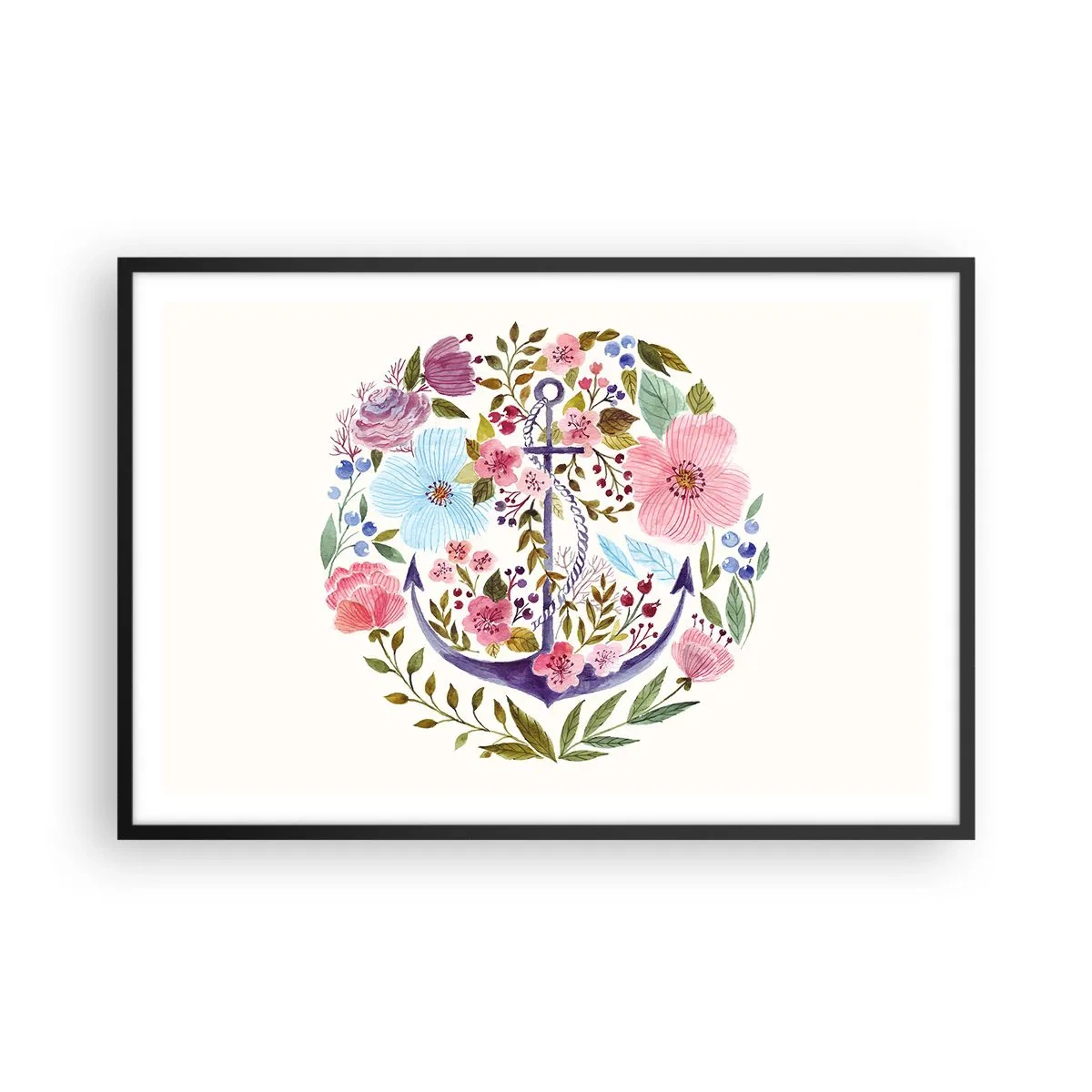 Affiche dans un cadre noir - Poster - Le beau rêve du marin - 91x61 cm