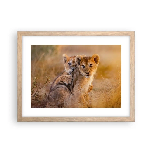 Affiche dans un chêne clair - Poster - Ne pas déranger! On s'amuse - 40x30 cm