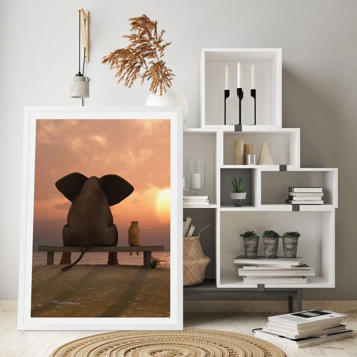 Affiche dans un cadre blanc - Poster - C'est bon de garder le silence ensemble - 61x91 cm