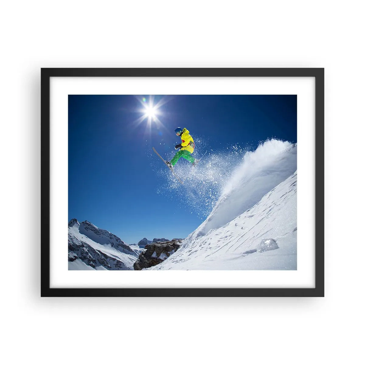 Affiche dans un cadre noir - Poster - Danse avec les montagnes - 50x40 cm