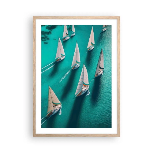 Affiche dans un chêne clair - Poster - Dans une compétition avec le vent - 50x70 cm