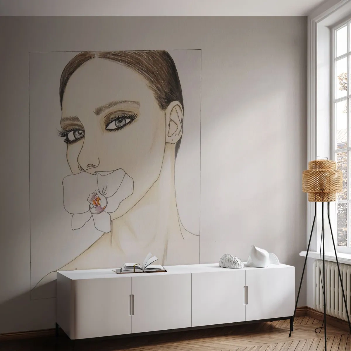 Papier Peint Photo Premium Sand - Symbole de l'élégance et de la beauté - Abstraction, Morceau, Femme - 350x256 cm