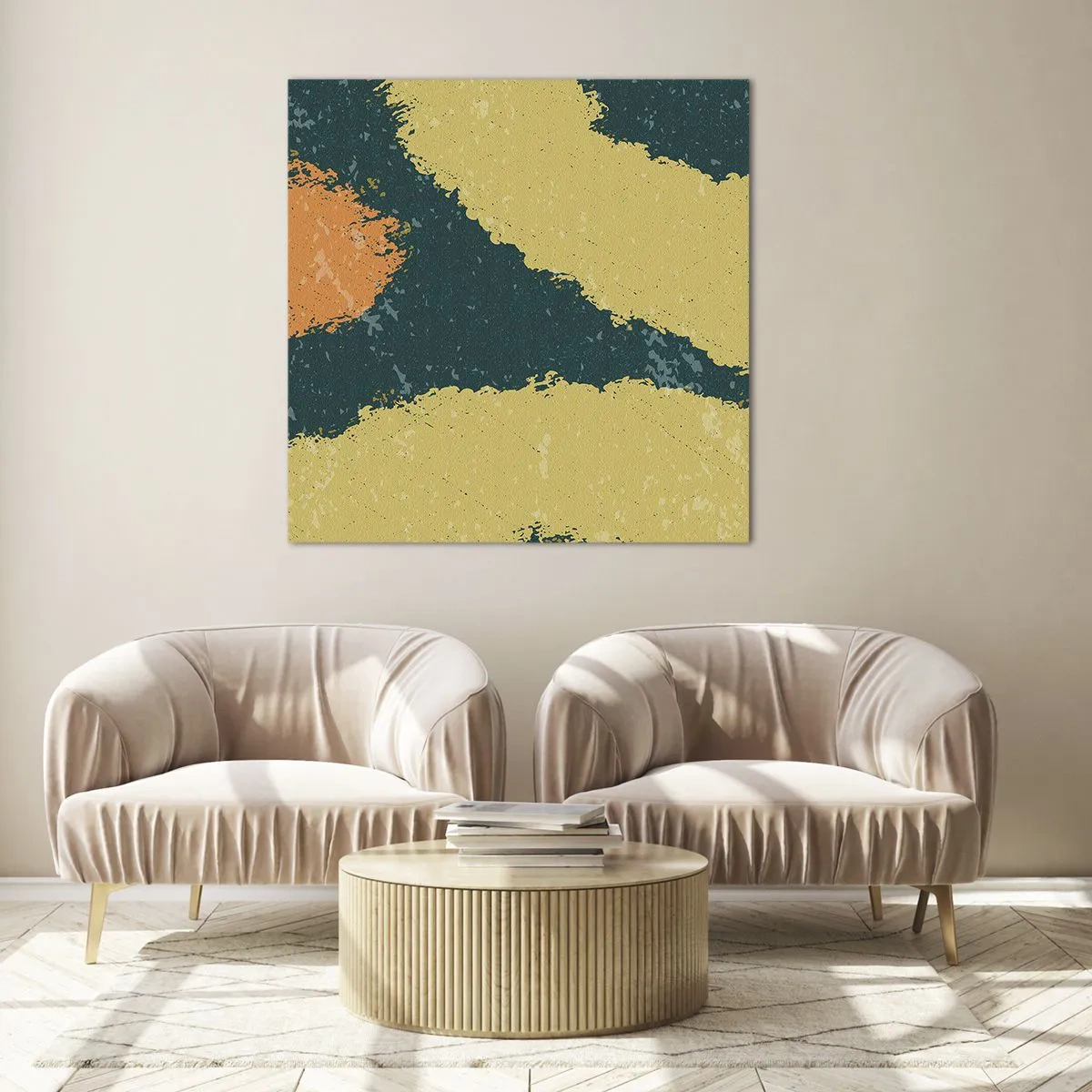 Impression sur verre - Image sur verre - Abstraction – mouvement lent - 70x70 cm