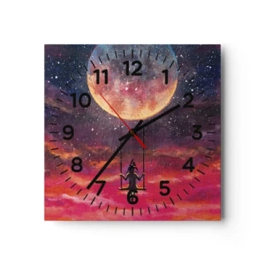 Horloge murale - Pendule murale - Se balancer dans les nuages - 30x30 cm