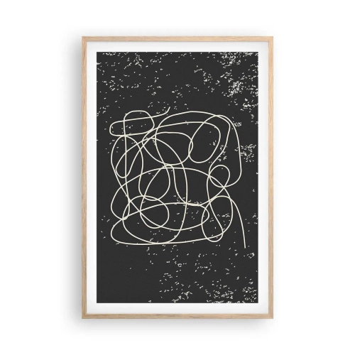 Affiche dans un chêne clair - Poster - Errance des pensées - 61x91 cm