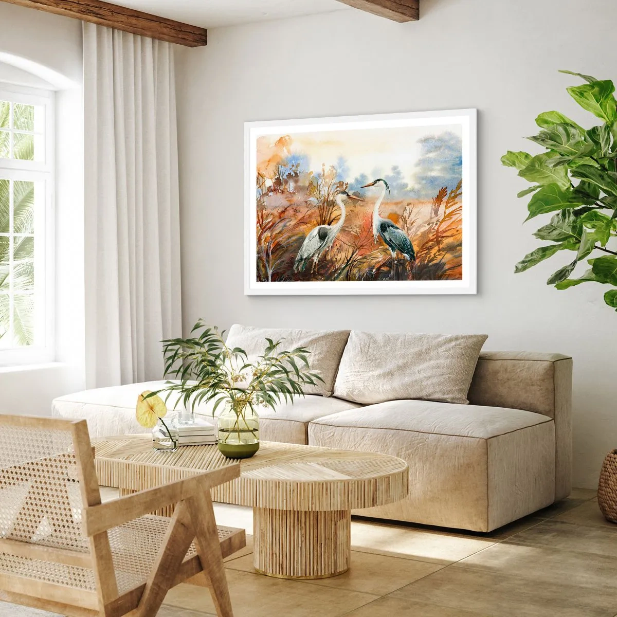 Affiche dans un cadre blanc - Poster - Jusqu'où en automne ? - 70x50 cm