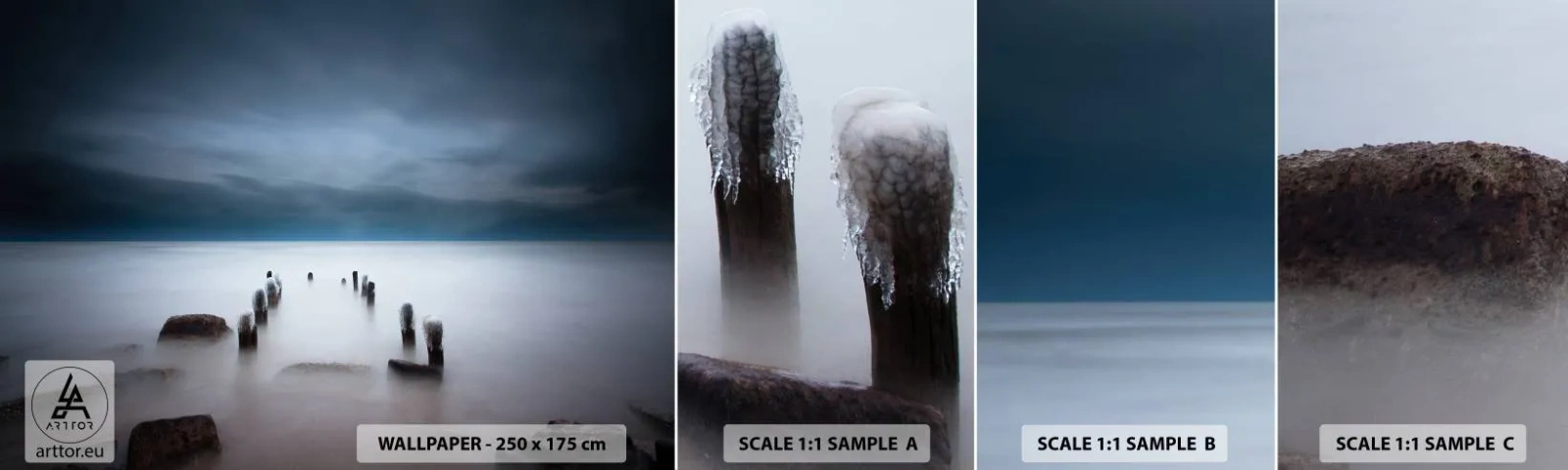 Échantillon de Papier Peint Autocollant Deluxe Sticker - Lac pensif - Paysage, Mer, Lac - 100x30 cm