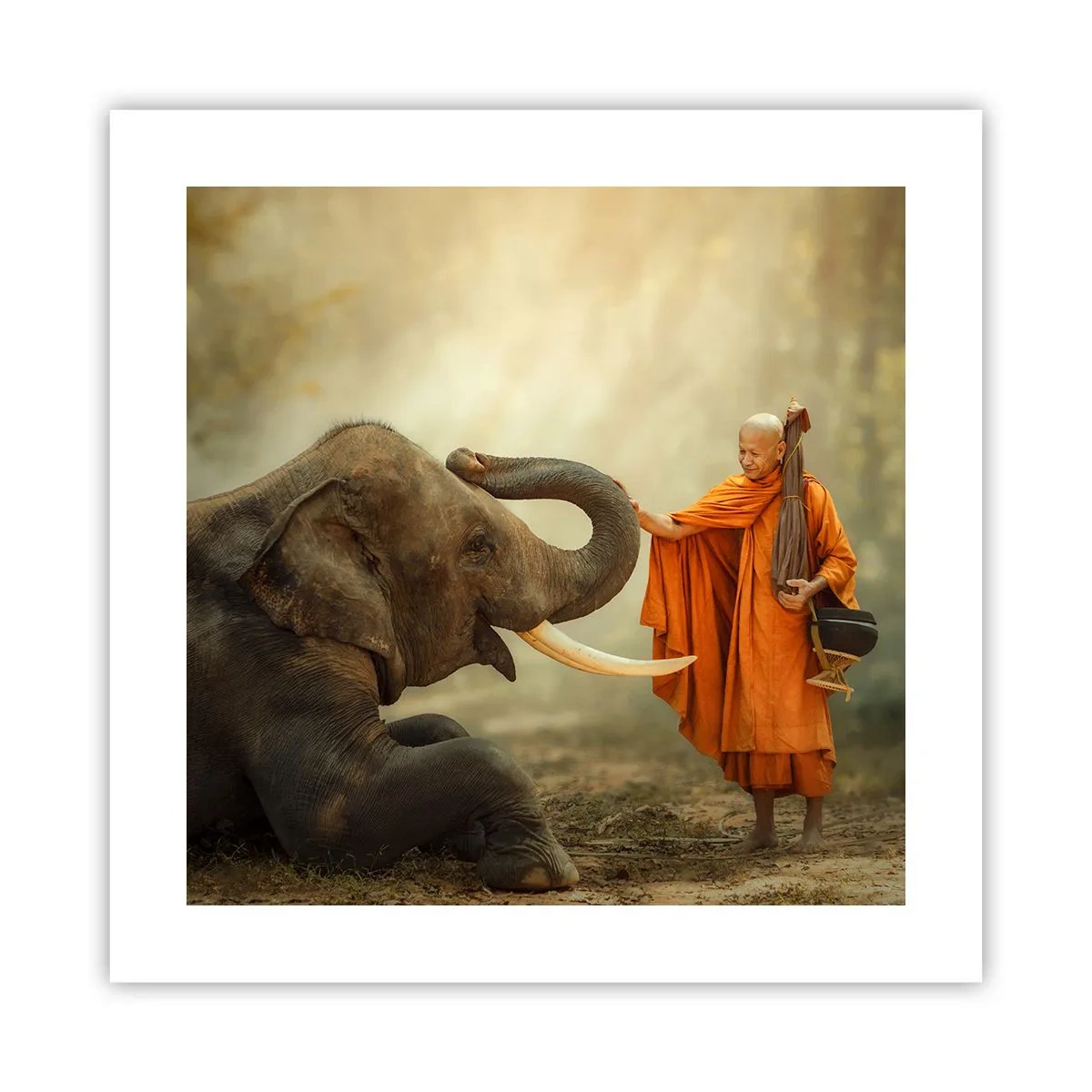 Affiche - Poster - Rencontre en voyageant - 40x40 cm
