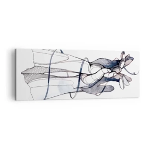 Impression sur toile - Image sur toile - Un dessin subtil d'une main avec une fleur délicate - 140x50cm - Étude du touché - Décoration murale moderne pour le salon et la chambre ARTTOR