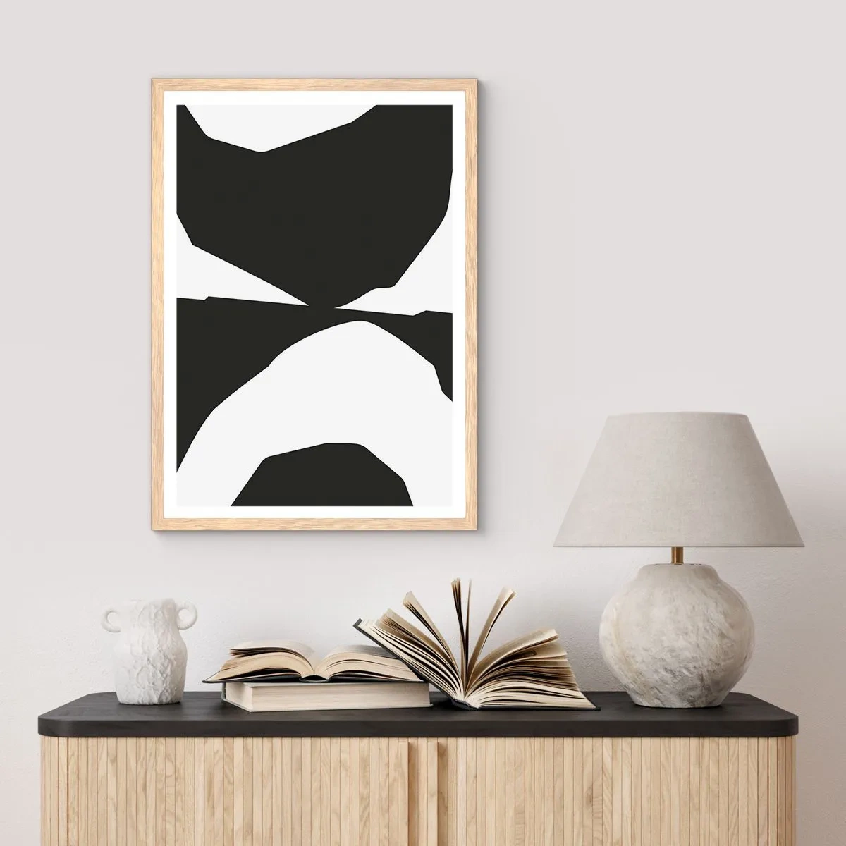 Affiche dans un chêne clair - Poster - Positif négatif - 50x70 cm