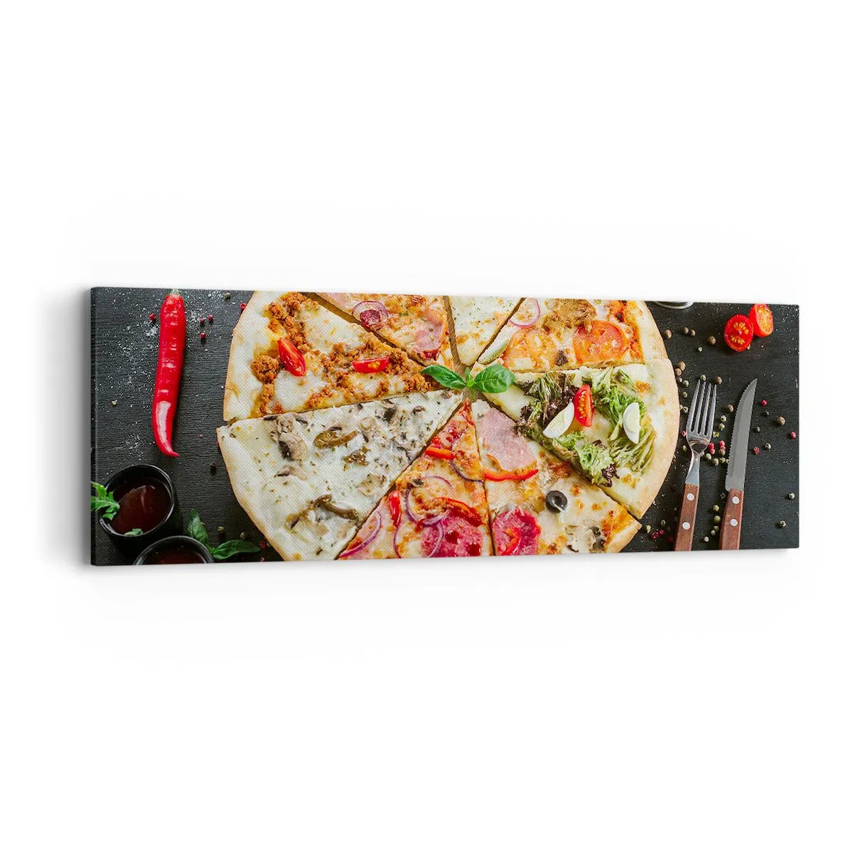 Impression sur toile - Image sur toile - Une gamme de saveurs - 90x30 cm