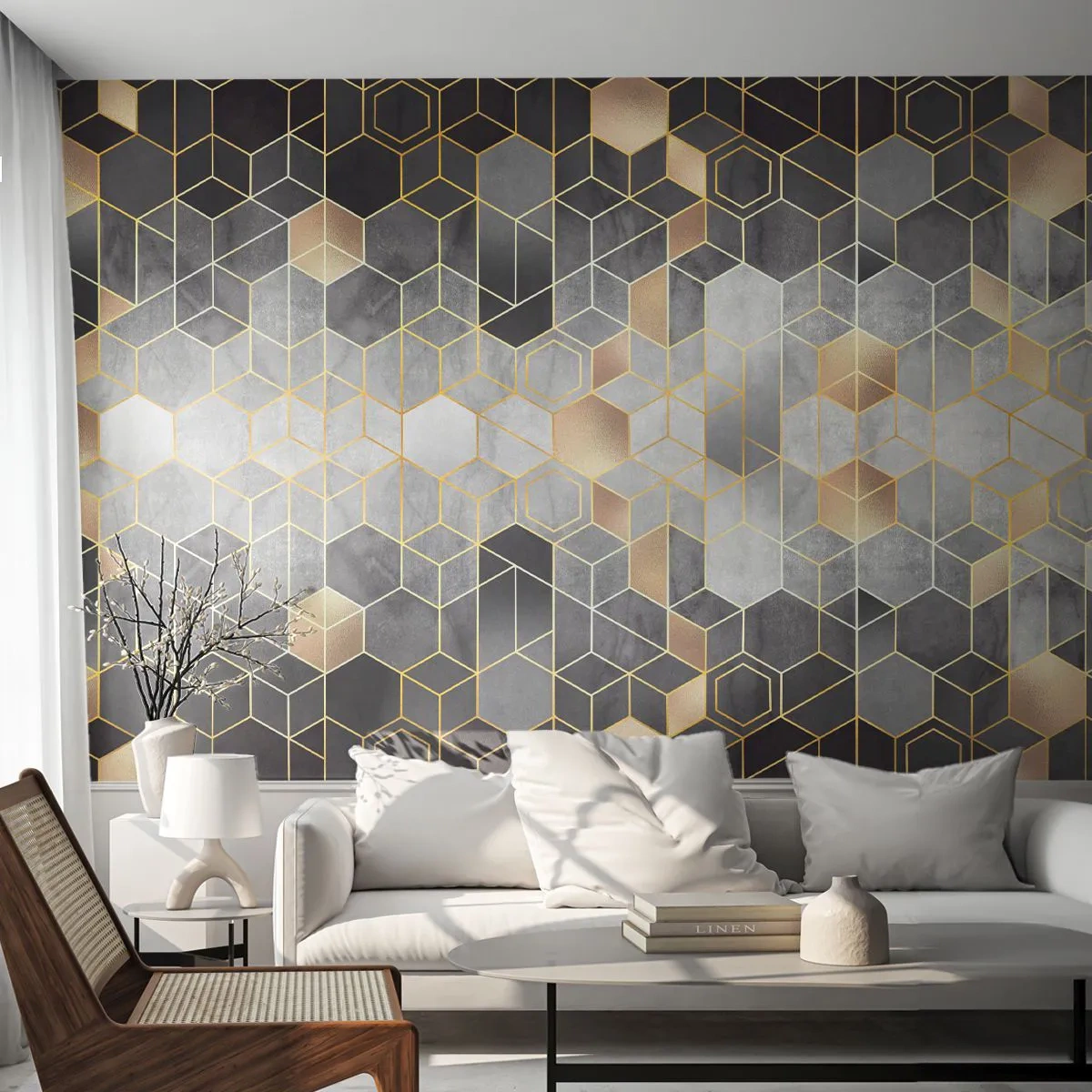 Papier Peint Autocollant Deluxe Sticker - Composition de diamants - Abstraction, Morceau, Graphique - 250x175 cm