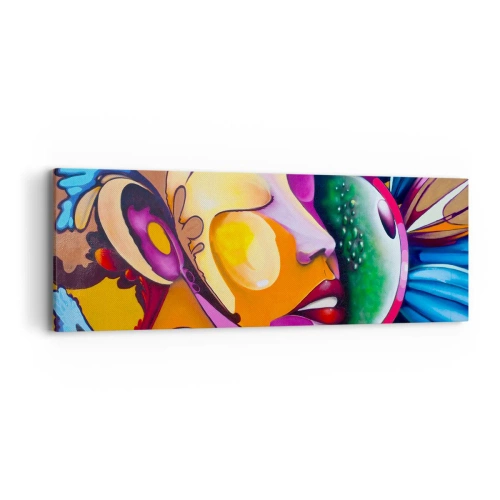 Impression sur toile - Image sur toile - Toucher avec la couleur - 90x30 cm