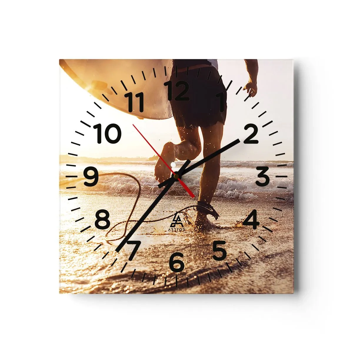 Horloge murale - Pendule murale - A la rencontre des vagues - 40x40 cm