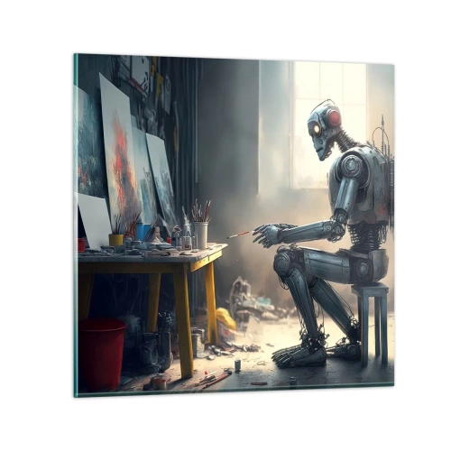 Impression sur verre - Image sur verre - L'acte de création - 70x70 cm