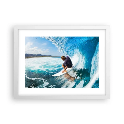 Affiche dans un cadre blanc - Poster - Danse avec les vagues - 40x30 cm