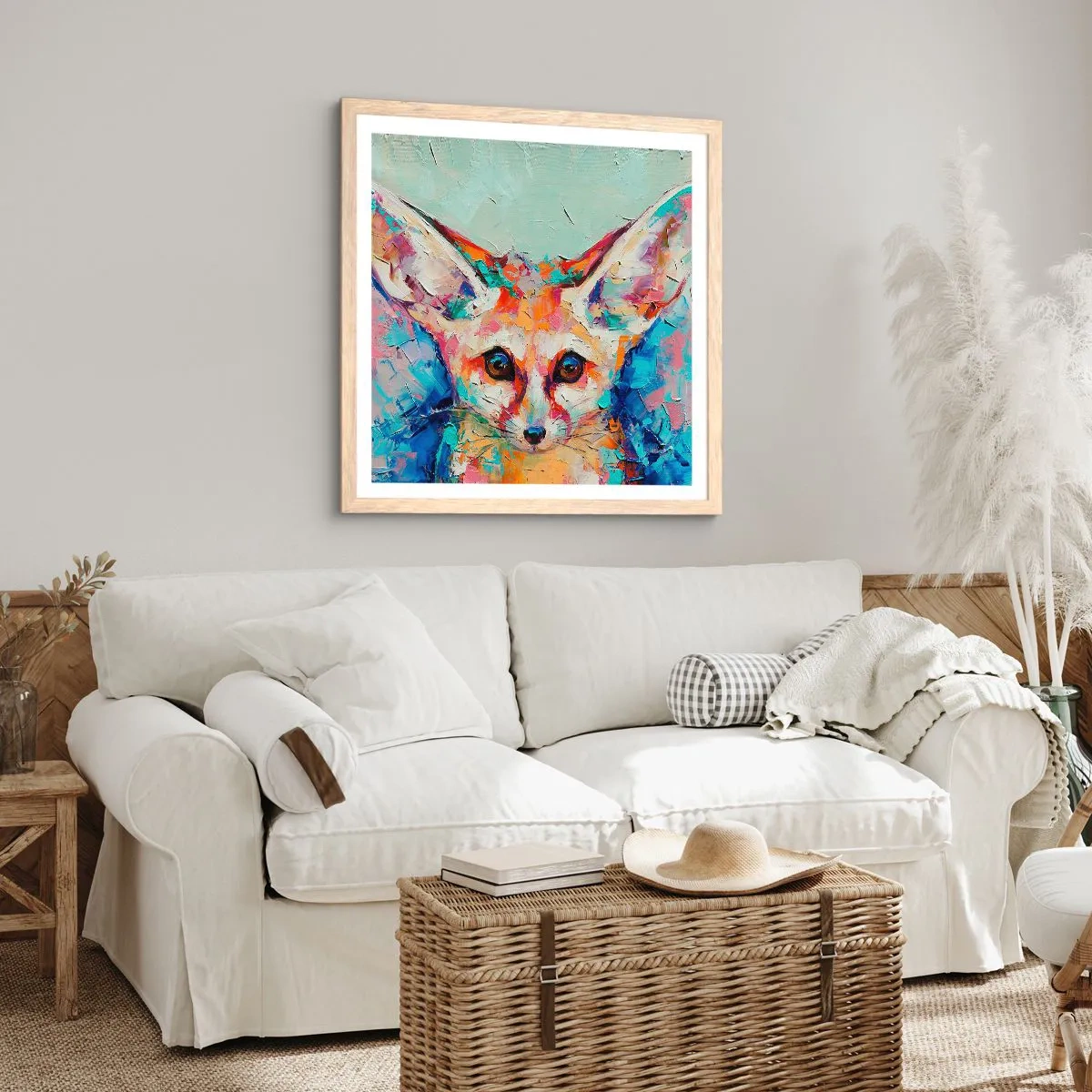 Affiche dans un chêne clair - Poster - Etes-vous prêts pour moi? - 30x30 cm