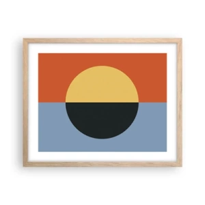 Affiche dans un chêne clair - Poster - Composition de chaleur et de fraîcheur - 50x40 cm