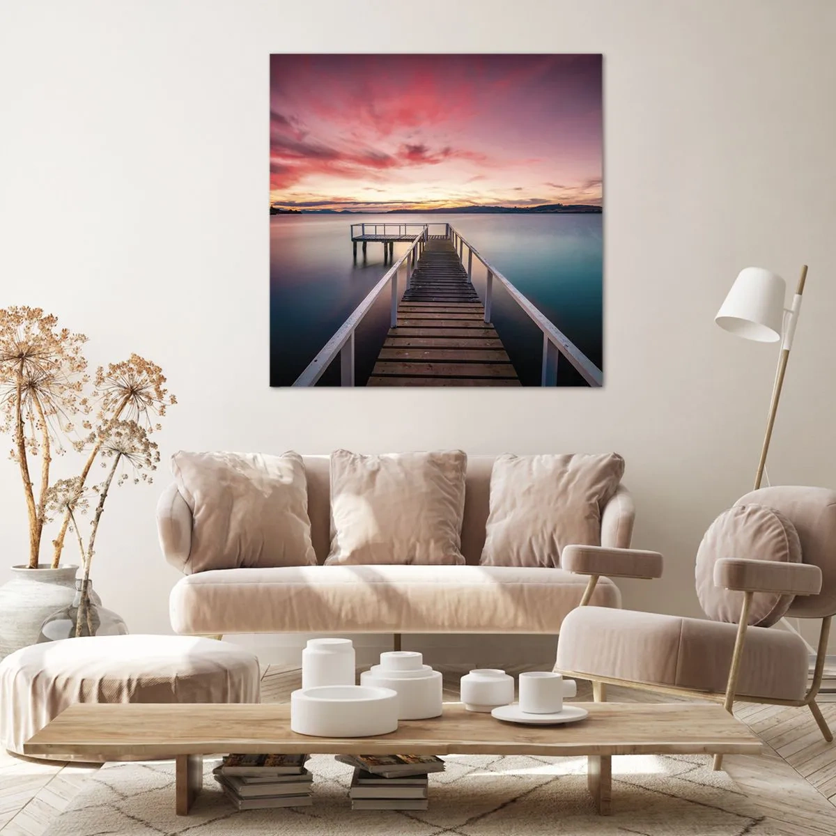 Impression sur toile - Image sur toile - La douce flamme du soir - 40x40 cm