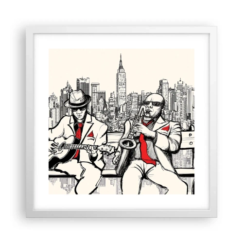 Affiche dans un cadre blanc - Poster - improvisation new-yorkaise - 40x40 cm