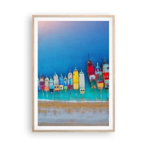 Affiche dans un chêne clair - Poster - Une vue à vol d'oiseau - 70x100 cm