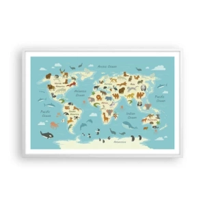 Affiche dans un cadre blanc - Poster - De bons voisins - 91x61 cm