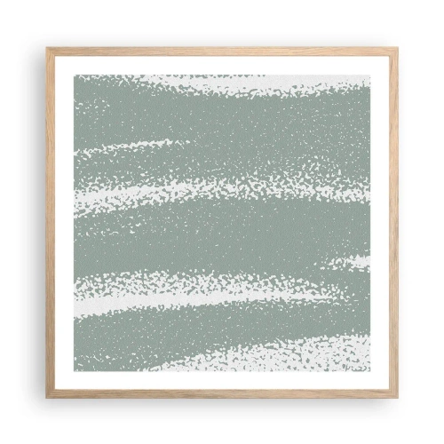 Affiche dans un chêne clair - Poster - Abstraction dans un climat hivernal - 60x60 cm