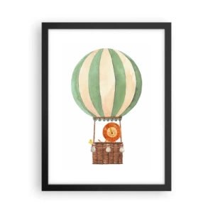 Affiche dans un cadre noir - Poster - Les voyages de Léon - 30x40 cm