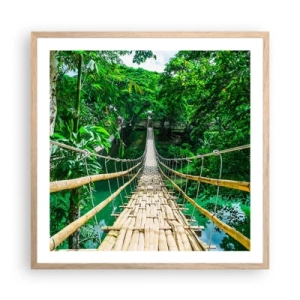 Affiche dans un chêne clair - Poster - Pont de singe en pleine nature - 60x60 cm