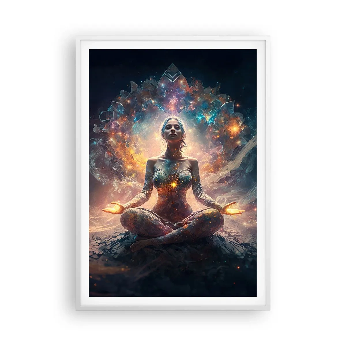 Affiche dans un cadre blanc - Poster - Flux de bonne énergie - 70x100 cm