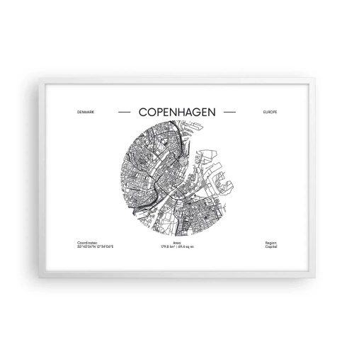 Affiche dans un cadre blanc - Poster - Anatomie de Copenhague - 70x50 cm