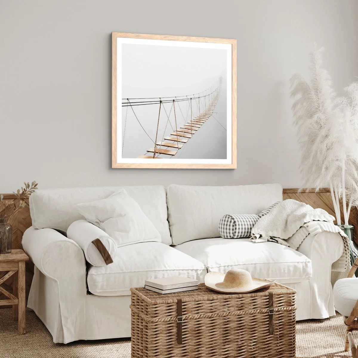 Affiche dans un chêne clair - Poster - Où cela va-t-il te mener? - 60x60 cm