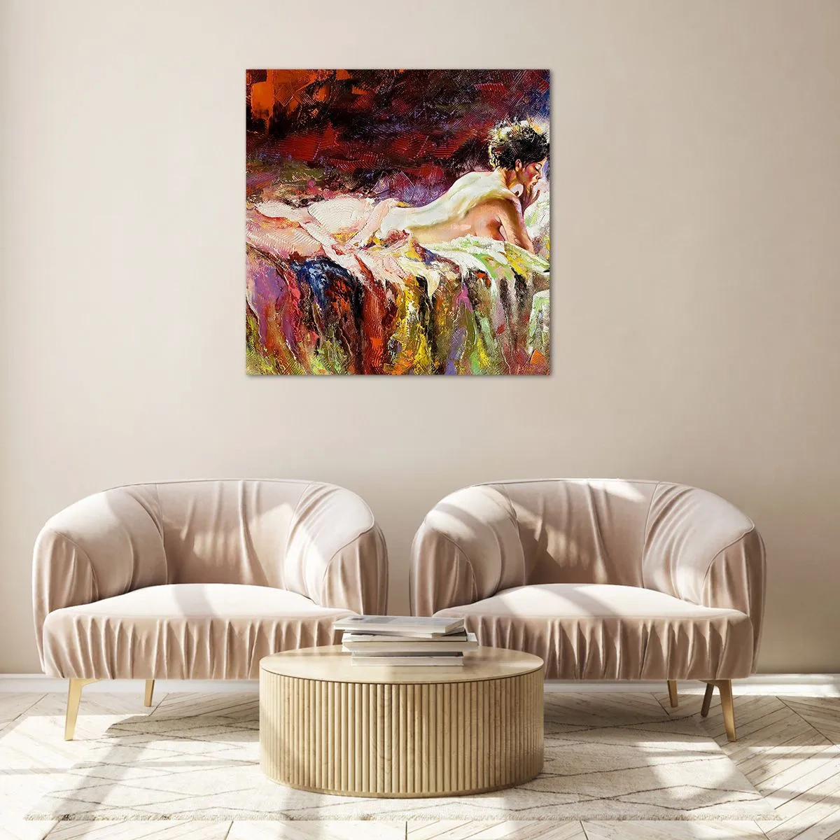 Impression sur verre - Image sur verre - Vénus en pensée - 70x70 cm