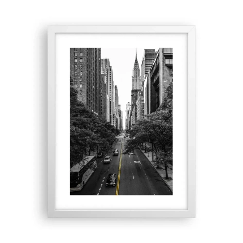 Affiche dans un cadre blanc - Poster - Matin new-yorkais - 30x40 cm