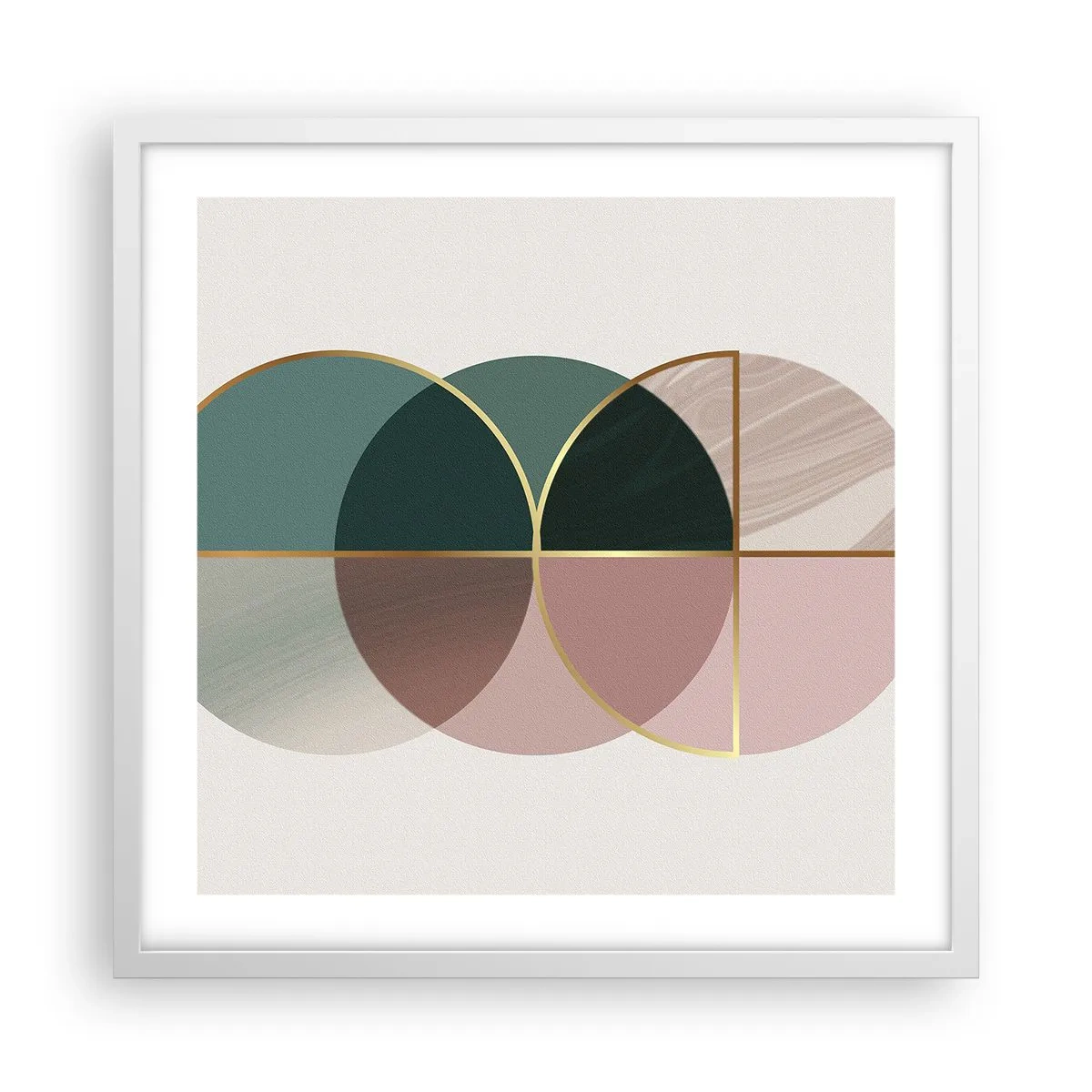 Affiche dans un cadre blanc - Poster - Cercles après cercles - 50x50 cm