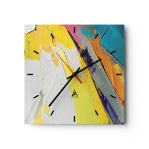 Horloge murale - Pendule murale - Une composition abstraite aux couleurs intenses - 30x30cm - Anatomie du monde - Décoration murale moderne pour le salon et la chambre ARTTOR