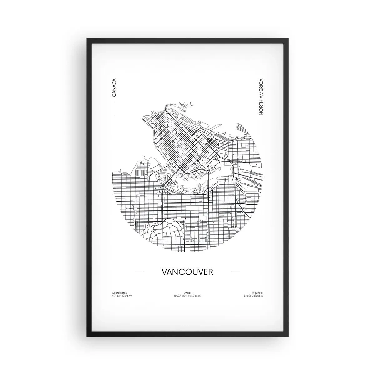 Affiche dans un cadre noir - Poster - Anatomie de Vancouver - 61x91 cm