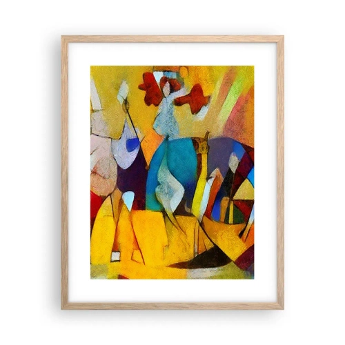 Affiche dans un chêne clair - Poster - Soleil - vie - joie - 40x50 cm