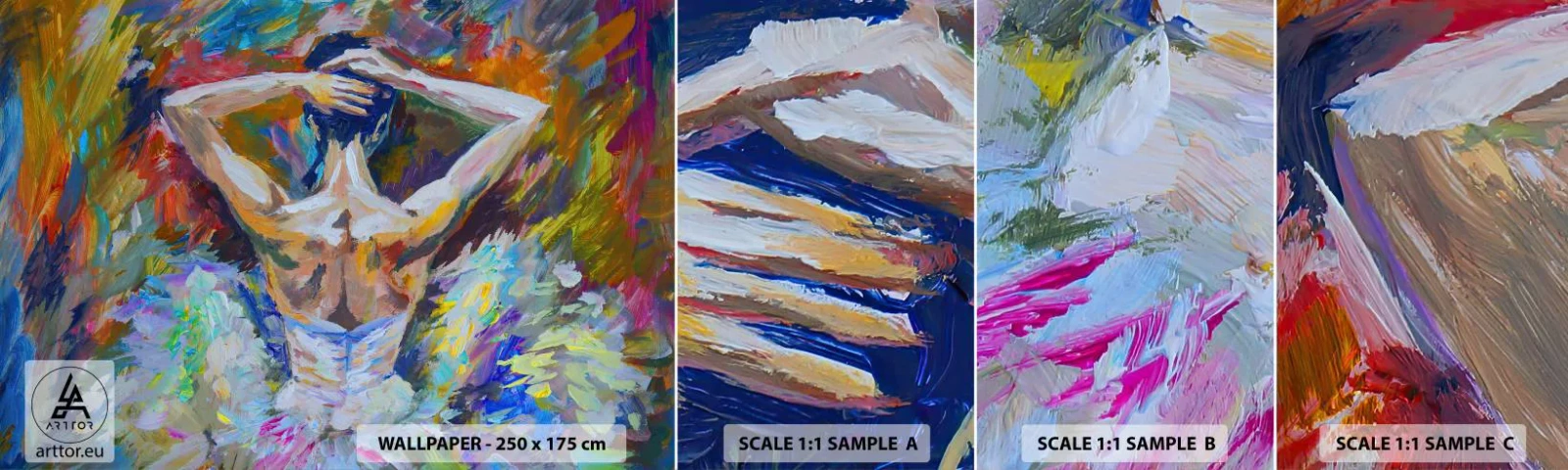 Échantillon de Papier Peint Autocollant Deluxe Sticker - Il se peut que ce soit tout - Ballerine, Danse, Ballet - 100x30 cm