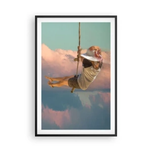 Affiche dans un cadre noir - Poster - S'amuser dans les nuages - 61x91 cm