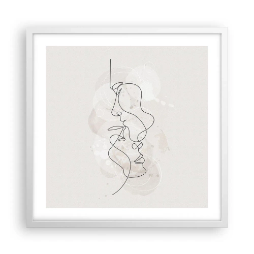 Affiche dans un cadre blanc - Poster - Emmêlé dans une étreinte - 50x50 cm