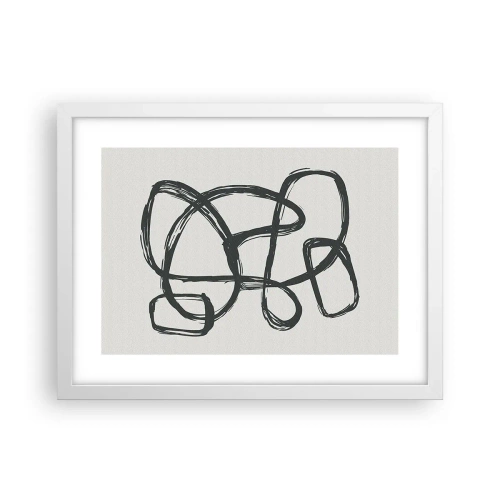 Affiche dans un cadre blanc - Poster - Abstraction en boucle - 40x30 cm