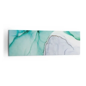 Impression sur toile - Image sur toile - Motif abstrait dans les tons turquoise et blanc - 160x50cm - Étude de turquoise - Décoration murale moderne pour le salon et la chambre ARTTOR
