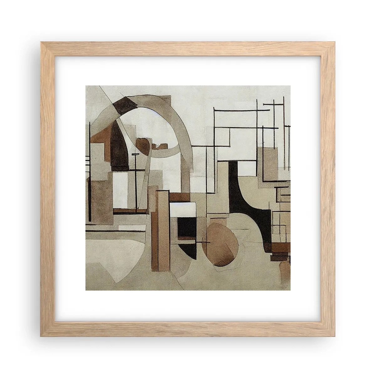 Affiche dans un chêne clair - Poster - Paysage urbain 2.0 - 30x30 cm