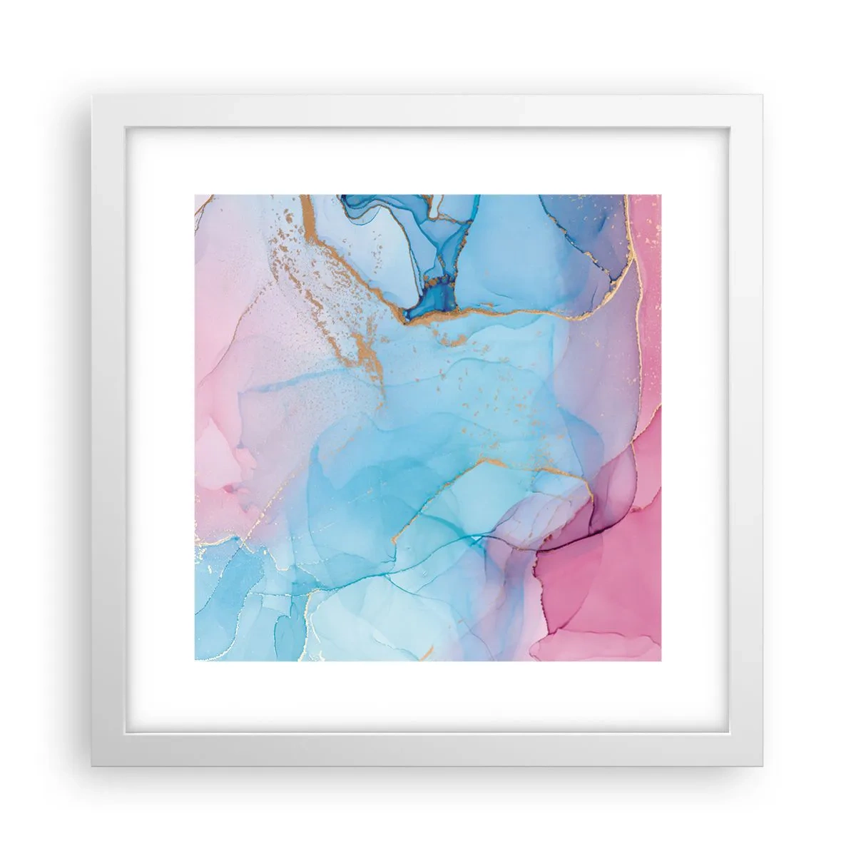 Affiche dans un cadre blanc - Poster - Rencontre et mélange - 30x30 cm