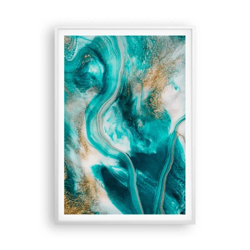 Affiche dans un cadre blanc - Poster - Rivière d'or - 70x100 cm