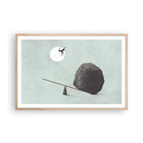 Affiche dans un chêne clair - Poster - Réalisation de ses rêves - 91x61 cm