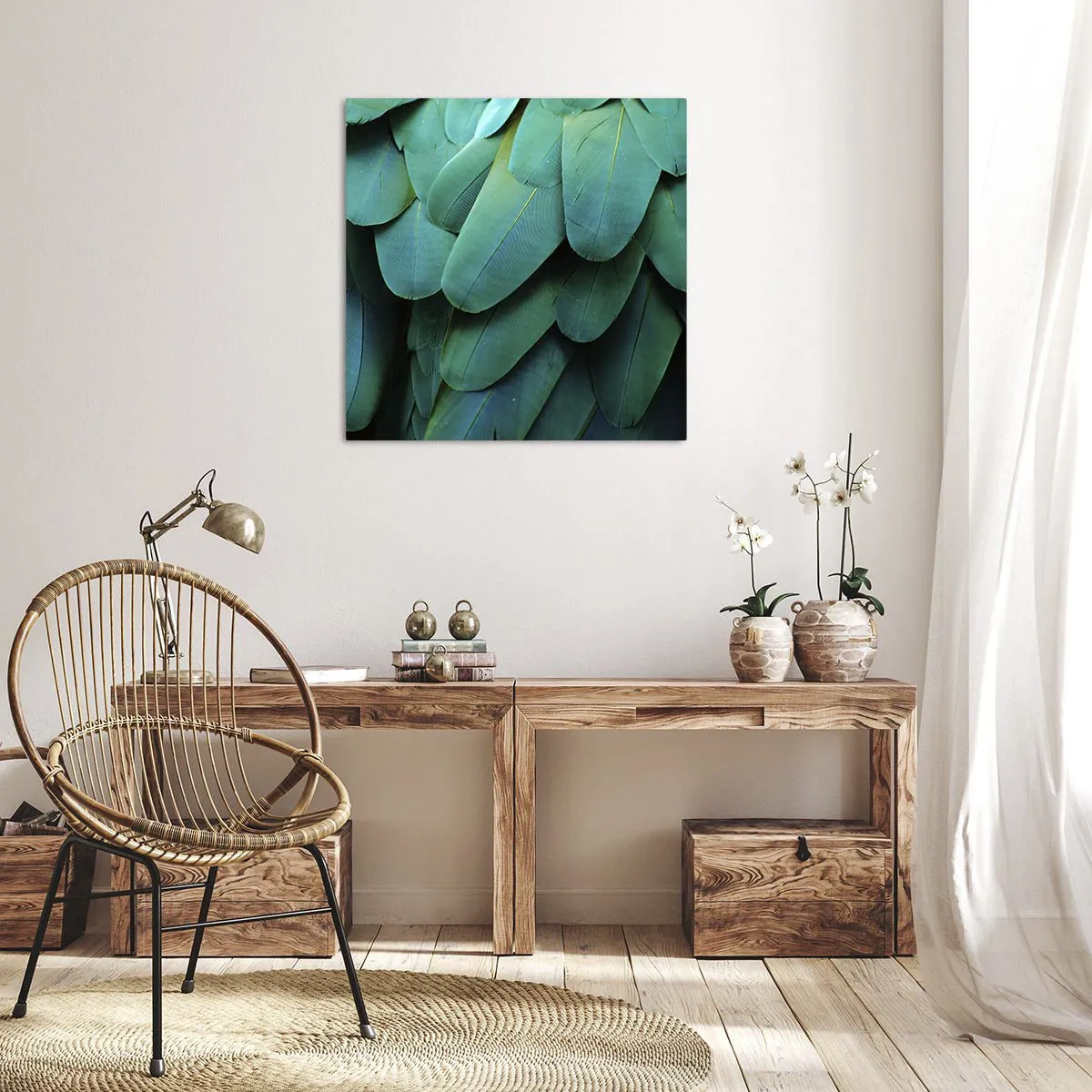 Impression sur toile - Image sur toile - Perfection de la nature du perroquet - 50x50 cm