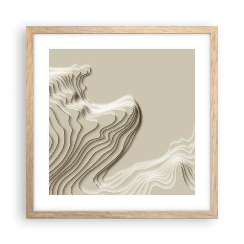 Affiche dans un chêne clair - Poster - Topographie artistique - 40x40 cm